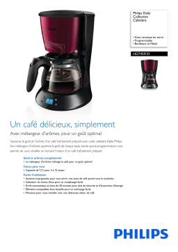 Philips HD7459/31 Daily Collection Cafetière Manuel utilisateur