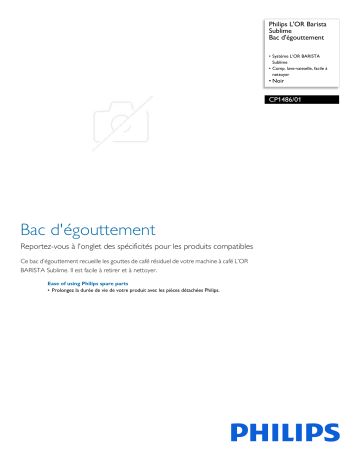 Philips CP1486/01 L'OR Barista Sublime Bac d'égouttement Manuel utilisateur | Fixfr