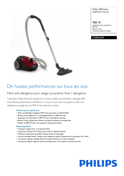 Philips FC8242/09 2000 Series Aspirateur avec sac Manuel utilisateur