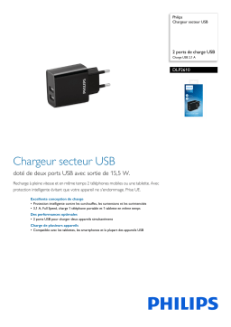 Philips DLP2610/03 Chargeur secteur USB Manuel utilisateur