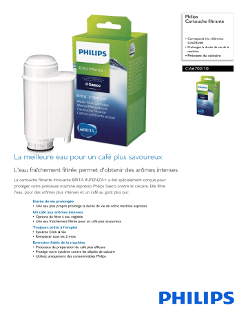 Philips CA6702/10 Cartouche filtrante Manuel utilisateur | Fixfr