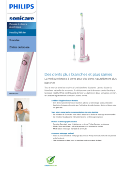 Sonicare HX6762/43 Sonicare HealthyWhite Brosse à dents électrique Manuel utilisateur