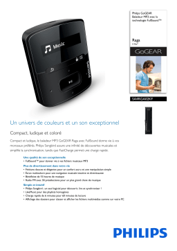 Philips SA4RGA02KF/12 GoGEAR Baladeur MP3 Manuel utilisateur