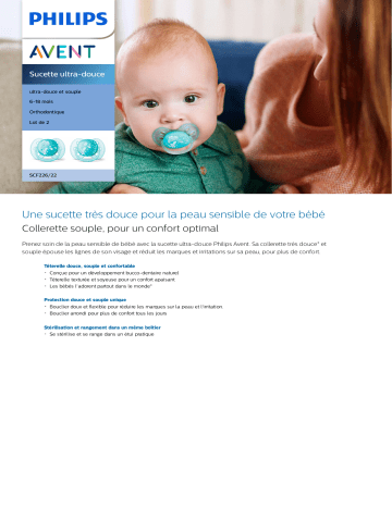 Avent SCF226/22 Avent Sucette ultra-douce Manuel utilisateur | Fixfr