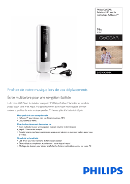 Philips SA3MXX04K/02 GoGEAR Baladeur MP3 Manuel utilisateur