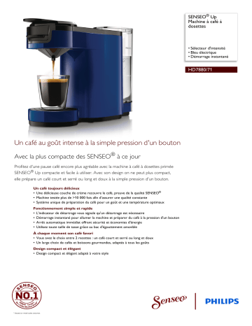 SENSEO® HD7880/71 SENSEO® Up Machine à café à dosettes Manuel utilisateur | Fixfr