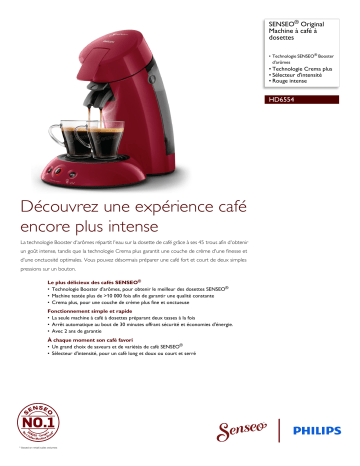 SENSEO® HD6554/92R1 SENSEO® Original Machine à café à dosettes Manuel utilisateur | Fixfr
