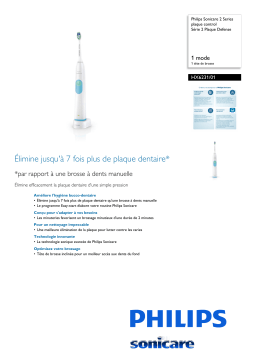 Sonicare HX6231/01 Sonicare 2 Series plaque control Série 2 Plaque Defense Manuel utilisateur