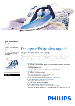 Philips GC4924/20 PerfectCare Azur Fer vapeur Manuel utilisateur