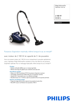 Philips FC9184/01 PerformerPro Aspirateur avec sac Manuel utilisateur