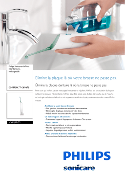 Sonicare HX8210/22 Sonicare AirFloss Interdentaire - rechargeable Manuel utilisateur