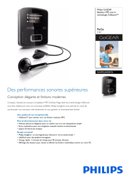 Philips SA3RGA02KN/02 GoGEAR Baladeur MP3 Manuel utilisateur