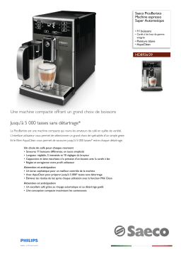 Saeco HD8926/29 Saeco PicoBaristo Machine espresso Super Automatique Manuel utilisateur
