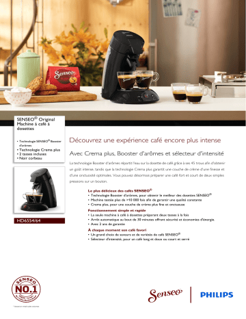 SENSEO® HD6554/64 SENSEO® Original Machine à café à dosettes Manuel utilisateur | Fixfr