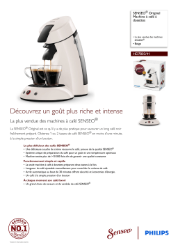 SENSEO® HD7803/41 SENSEO® Original Machine à café à dosettes Manuel utilisateur