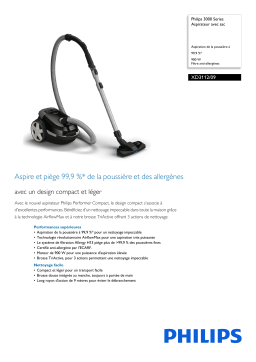 Philips XD3112/09 3000 Series Aspirateur avec sac Manuel utilisateur