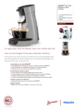 SENSEO® HD6561/51 SENSEO® Viva Café Machine à café à dosettes Manuel utilisateur