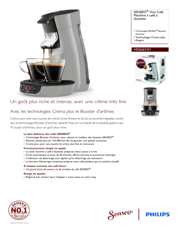 SENSEO® HD6561/51 SENSEO® Viva Café Machine à café à dosettes Manuel utilisateur | Fixfr