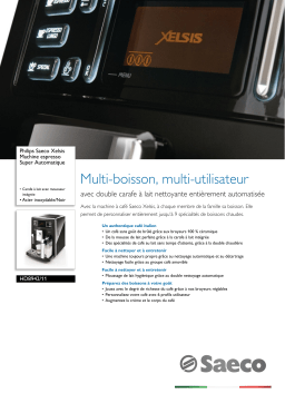 Saeco HD8942/11 Saeco Xelsis Machine espresso Super Automatique Manuel utilisateur