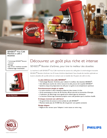 SENSEO® HD7829/81 SENSEO® Viva Café Machine à café à dosettes Manuel utilisateur | Fixfr