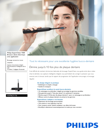 Philips HX9631/16 ExpertClean 7500 Brosse à dents électrique avec application Manuel utilisateur | Fixfr