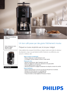 Philips HD7765/00 Grind & Brew Cafetière Manuel utilisateur