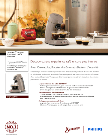 SENSEO® HD6554/01 SENSEO® Original Machine à café à dosettes Manuel utilisateur | Fixfr