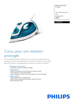 Philips GC2981/20 PowerLife Plus Fer vapeur Manuel utilisateur