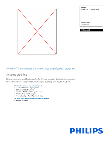 Philips SDV6300/10 Antenne TV numérique Manuel utilisateur | Fixfr