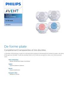 Avent SCF128/01 Avent Sucettes transparentes Manuel utilisateur