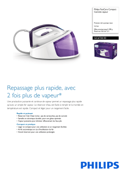 Philips GC6720/30 FastCare Compact Centrale vapeur Manuel utilisateur