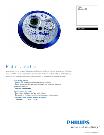 Philips AX3301/00Z Baladeur CD Manuel utilisateur | Fixfr