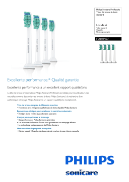 Sonicare HX6014/07 Sonicare ProResults Têtes de brosse à dents standard Manuel utilisateur