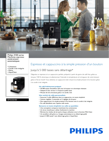 Philips EP3550/00 3100 series Machines espresso entièrement automatiques Manuel utilisateur | Fixfr