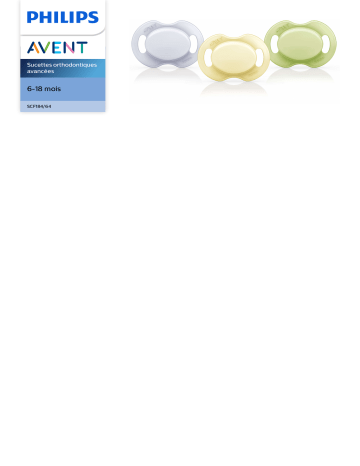 Avent SCF184/64 Avent Sucettes orthodontiques avancées Manuel utilisateur | Fixfr