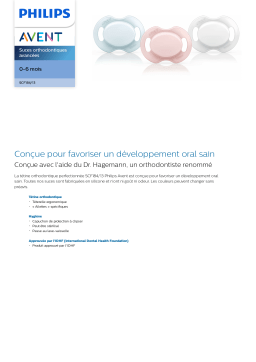 Avent SCF184/13 Avent Suces orthodontiques avancées Manuel utilisateur