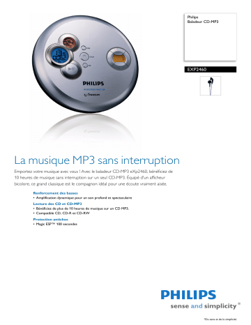 Philips EXP2460/02 Baladeur CD-MP3 Manuel utilisateur | Fixfr
