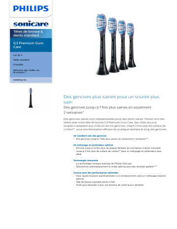 Sonicare HX9054/33 Sonicare G3 Premium Gum Care Têtes de brosse à dents standard Manuel utilisateur | Fixfr
