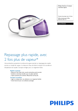 Philips GC6704/30 FastCare Compact Centrale vapeur Manuel utilisateur