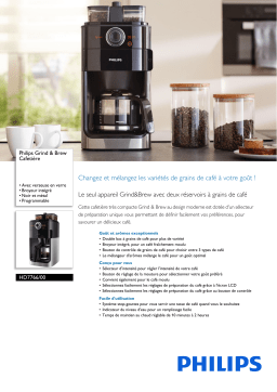 Philips HD7766/00 Grind & Brew Cafetière Manuel utilisateur