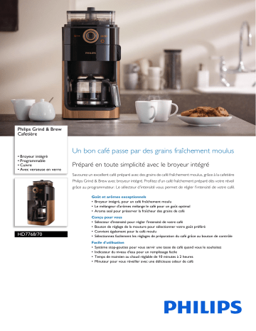 Philips HD7768/70 Grind & Brew Cafetière Manuel utilisateur | Fixfr