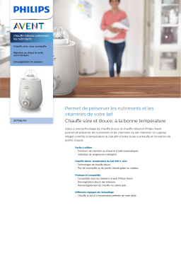 Avent SCF356/00 Avent Chauffe-biberon préservant les nutriments Manuel utilisateur