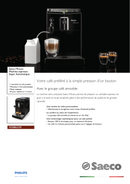 Saeco HD8862/09 Saeco Minuto Machine espresso Super Automatique Manuel utilisateur