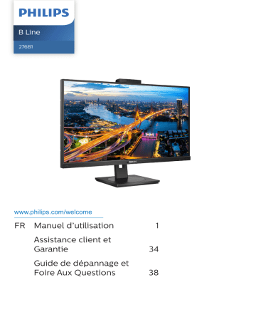 Philips 276B1JH/01 Moniteur LCD avec station d'accueil USB Manuel utilisateur | Fixfr