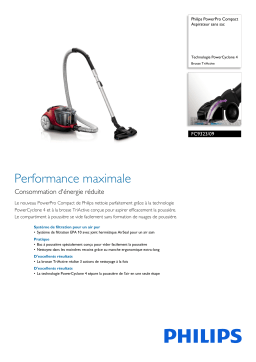 Philips FC9323/09 PowerPro Compact Aspirateur sans sac Manuel utilisateur