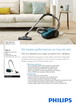 Philips FC8246/09 2000 Series Aspirateur avec sac Manuel utilisateur