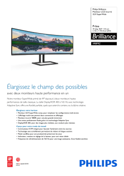 Philips 498P9Z/00 Brilliance Moniteur LCD incurvé 32:9 SuperWide Manuel utilisateur