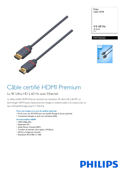 Philips SWV5653G/00 Câble HDMI Manuel utilisateur