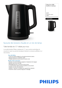 Philips HD9318/20 Series 3000 Bouilloire en plastique Manuel utilisateur