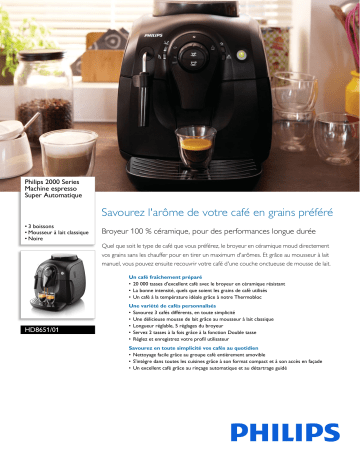 Philips HD8651/01 2000 series Machine espresso Super Automatique Manuel utilisateur | Fixfr